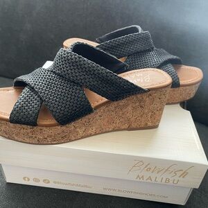 Blowfish Women's Black Wedge Sandals